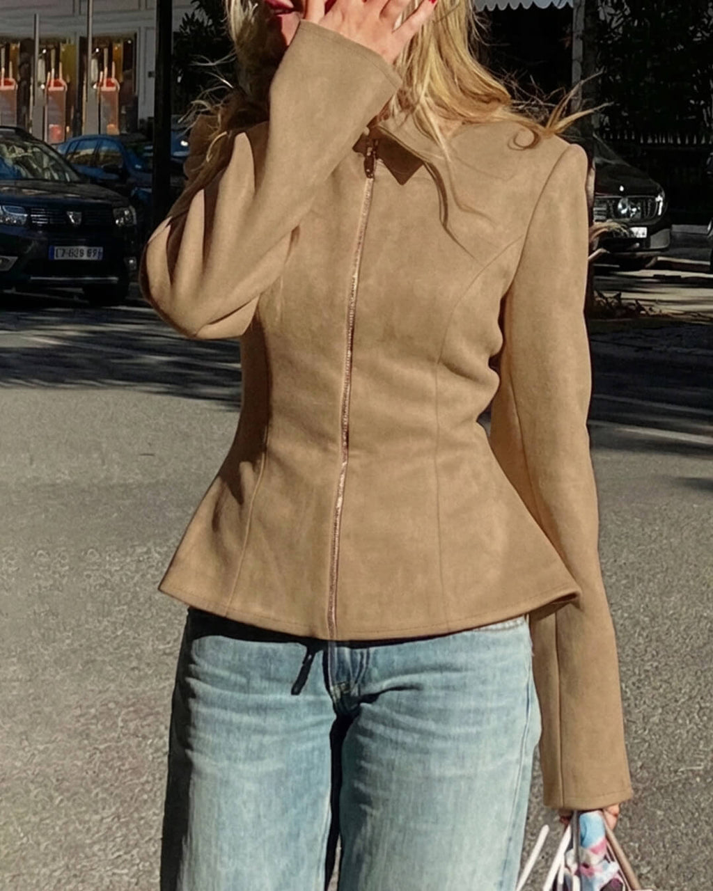 Ella Faux Suede Jacket - Women's Fall and Winter Outerwear - Image 5