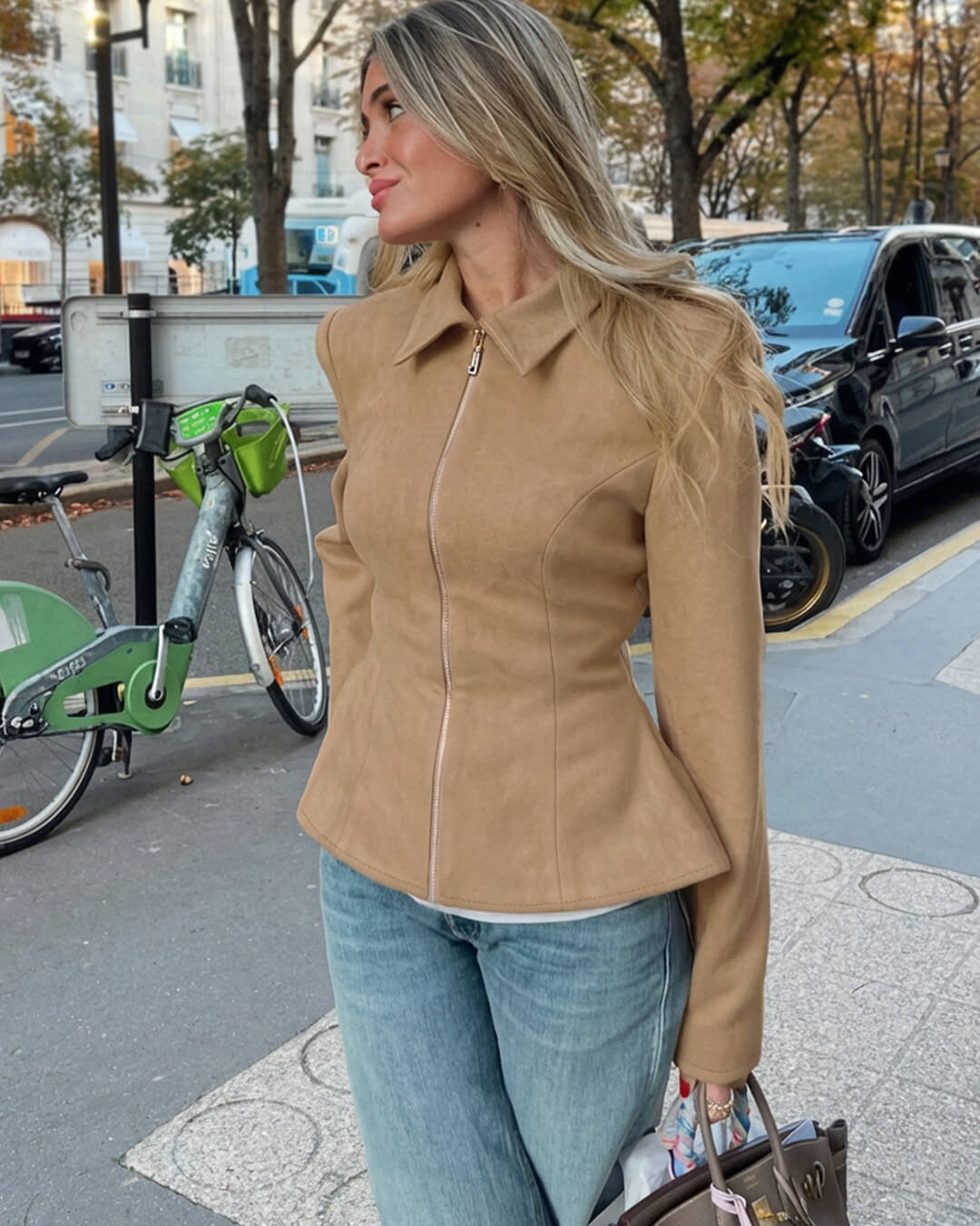 Ella Faux Suede Jacket - Women's Fall and Winter Outerwear - Image 4