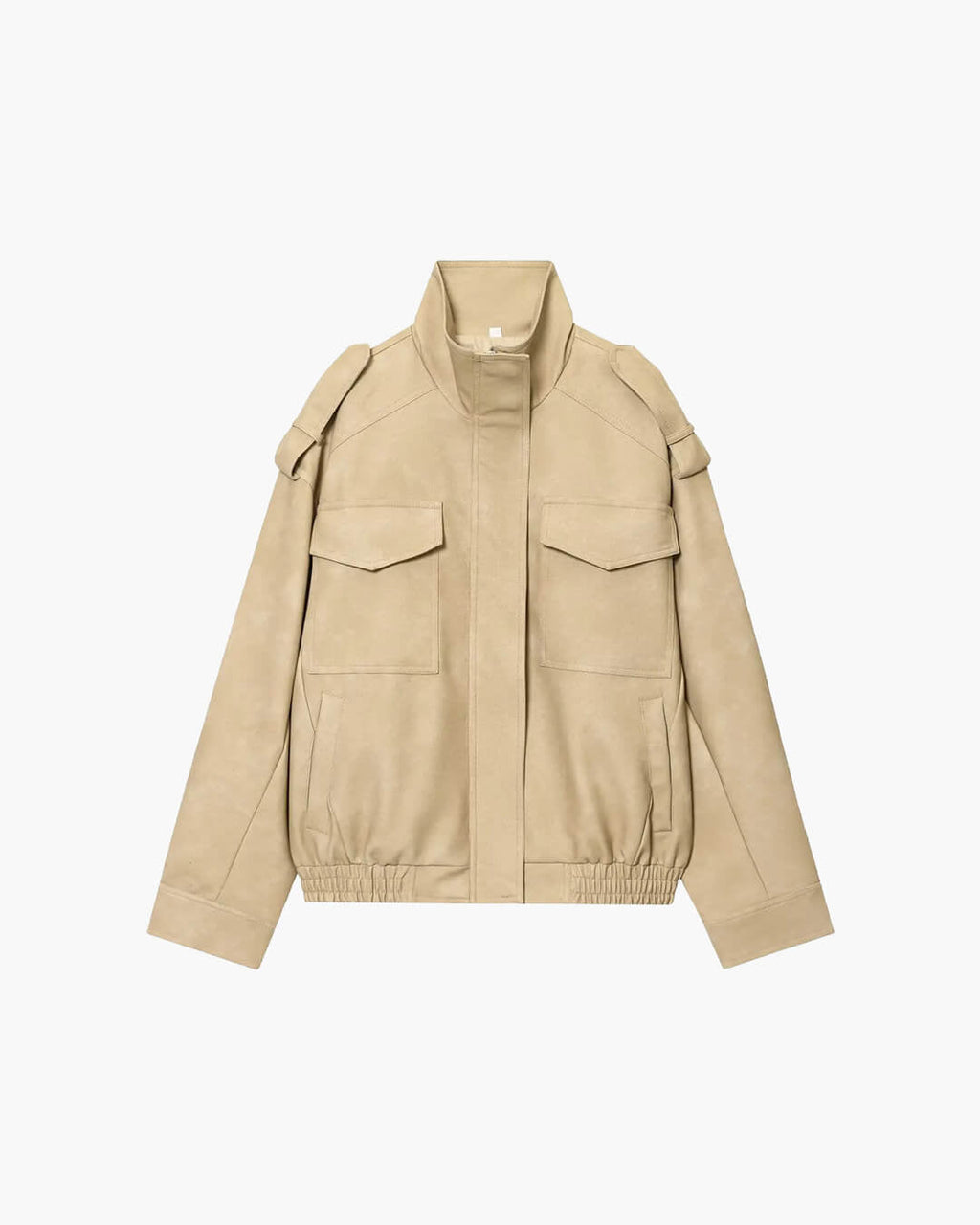 Elyssa Women's Faux Suede Bomber Jacket - Oversized Zip-Front Outerwear