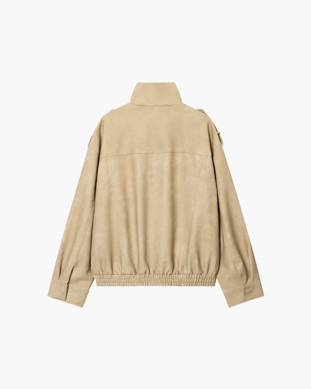Elyssa Women's Faux Suede Bomber Jacket - Oversized Zip-Front Outerwear - Image 6