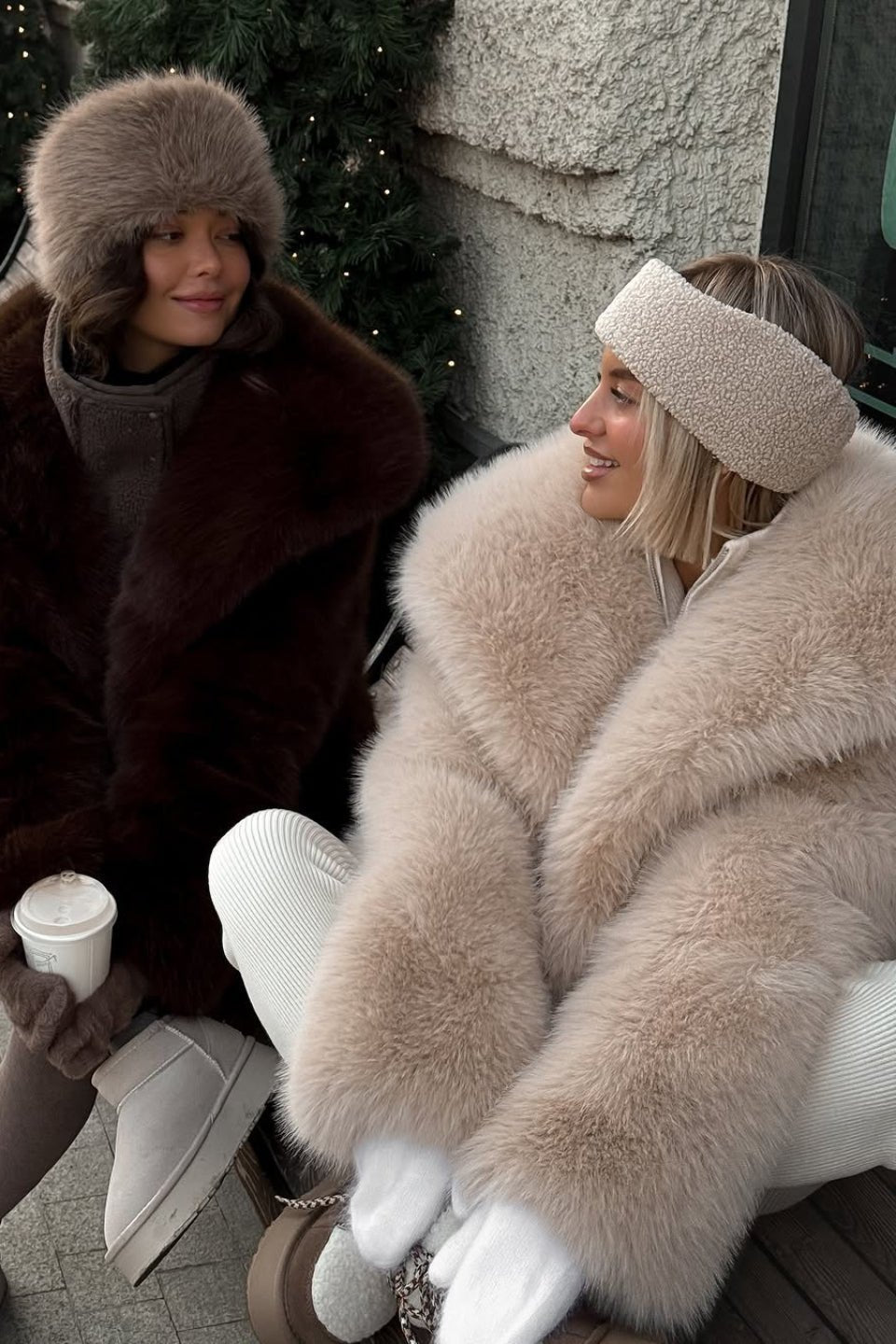 Emilie Puffy Collar Faux Fur Coat - Women's Fall and Winter Outerwear - Image 8