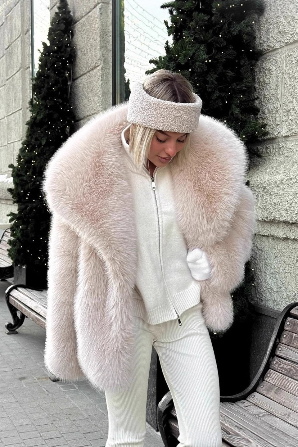 Emilie Puffy Collar Faux Fur Coat - Women's Fall and Winter Outerwear - Image 5