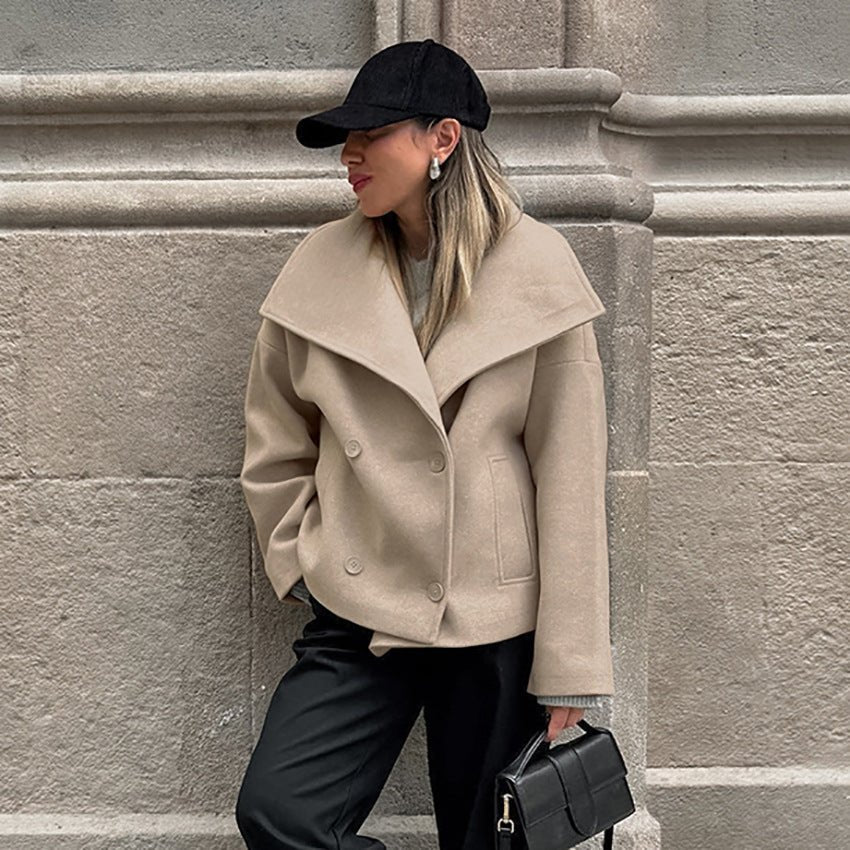 Emily Double Breasted Coat - Women's Fall and Winter Outerwear - Image 2