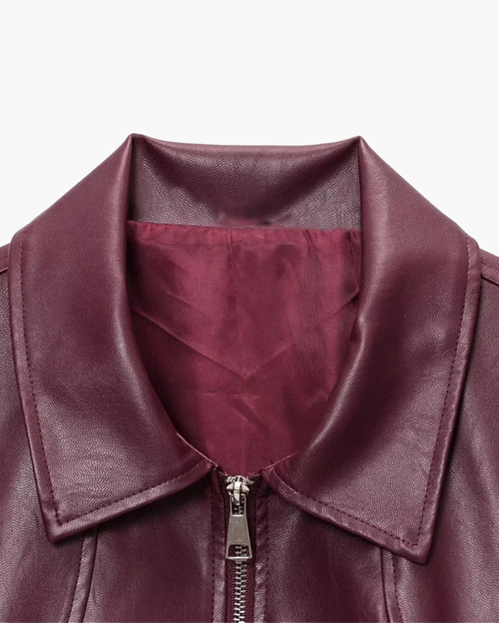 Erika Zip Up Leather Jacket - Women's Fall and Winter Outerwear - Image 9