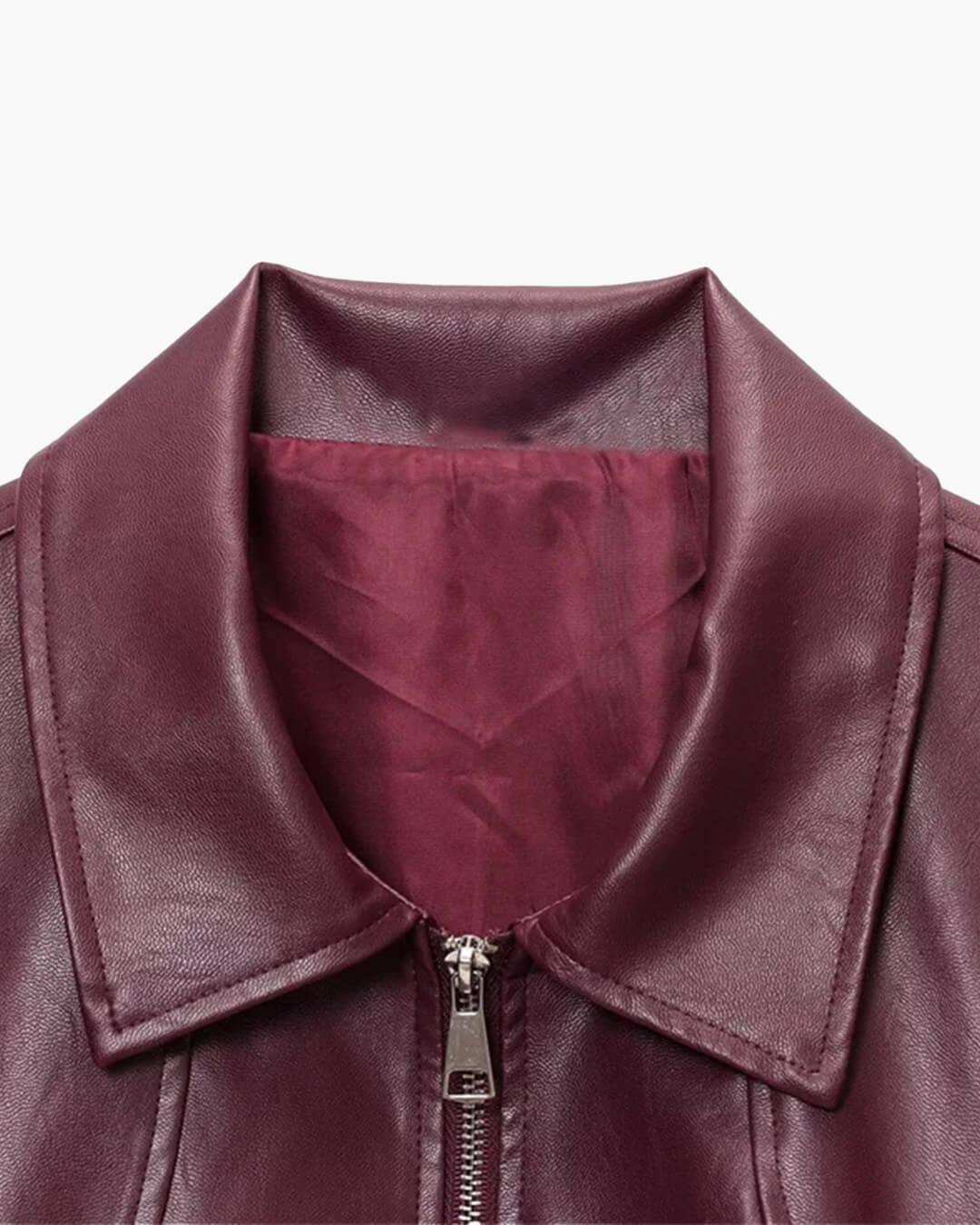 Erika Zip Up Leather Jacket - Women's Fall and Winter Outerwear - Image 9