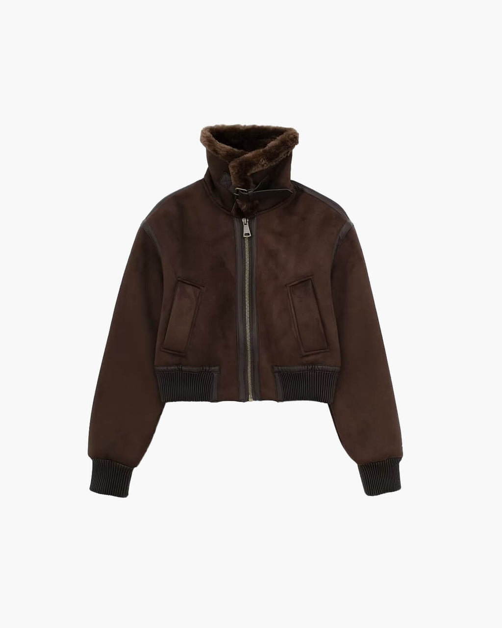 Esme Suede Short Bomber Jacket - Women's Fall and Winter Outerwear - Image 8