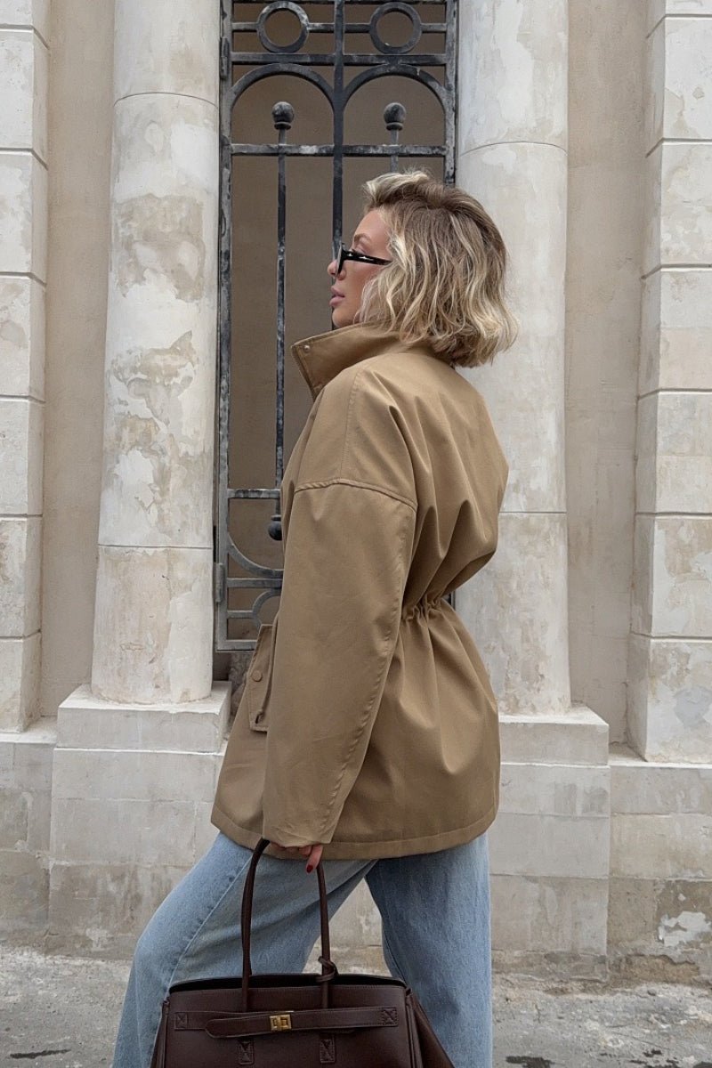 Eva Drawstring Trench Coat - Women's Fall and Winter Outerwear - Image 6