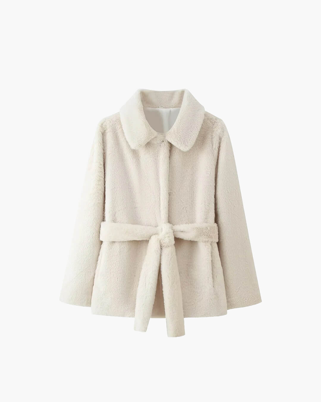Farrah Faux Fur Coat with Belt - Women's Fall and Winter Outerwear