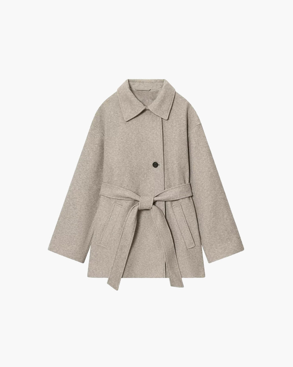Felly Faux Wool Coat with Belt - Women's Fall and Winter Outerwear - Image 7