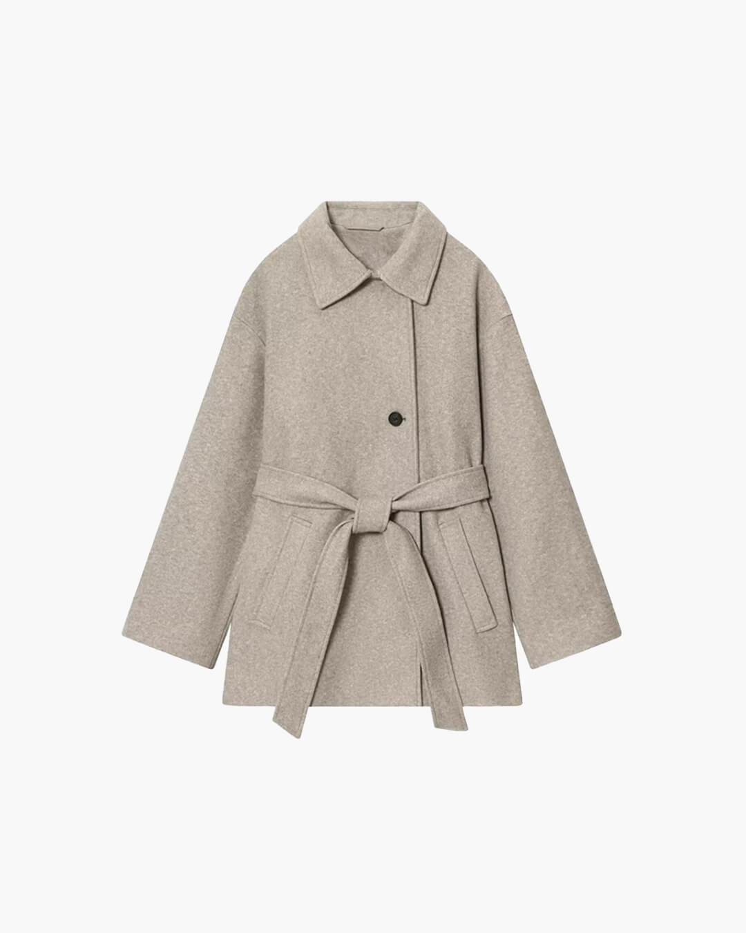 Felly Faux Wool Coat with Belt - Women's Fall and Winter Outerwear - Image 7