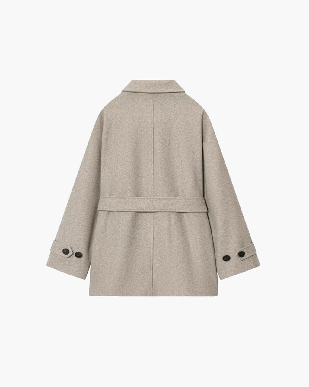 Felly Faux Wool Coat with Belt - Women's Fall and Winter Outerwear - Image 9