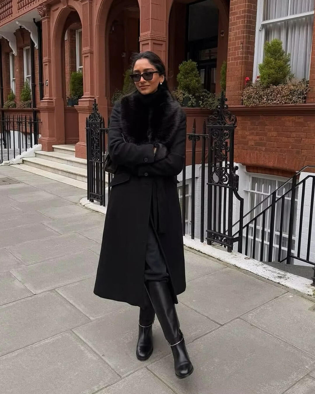Flora Faux Fur Collar Maxi Coat - Women's Fall and Winter Outerwear - Image 10