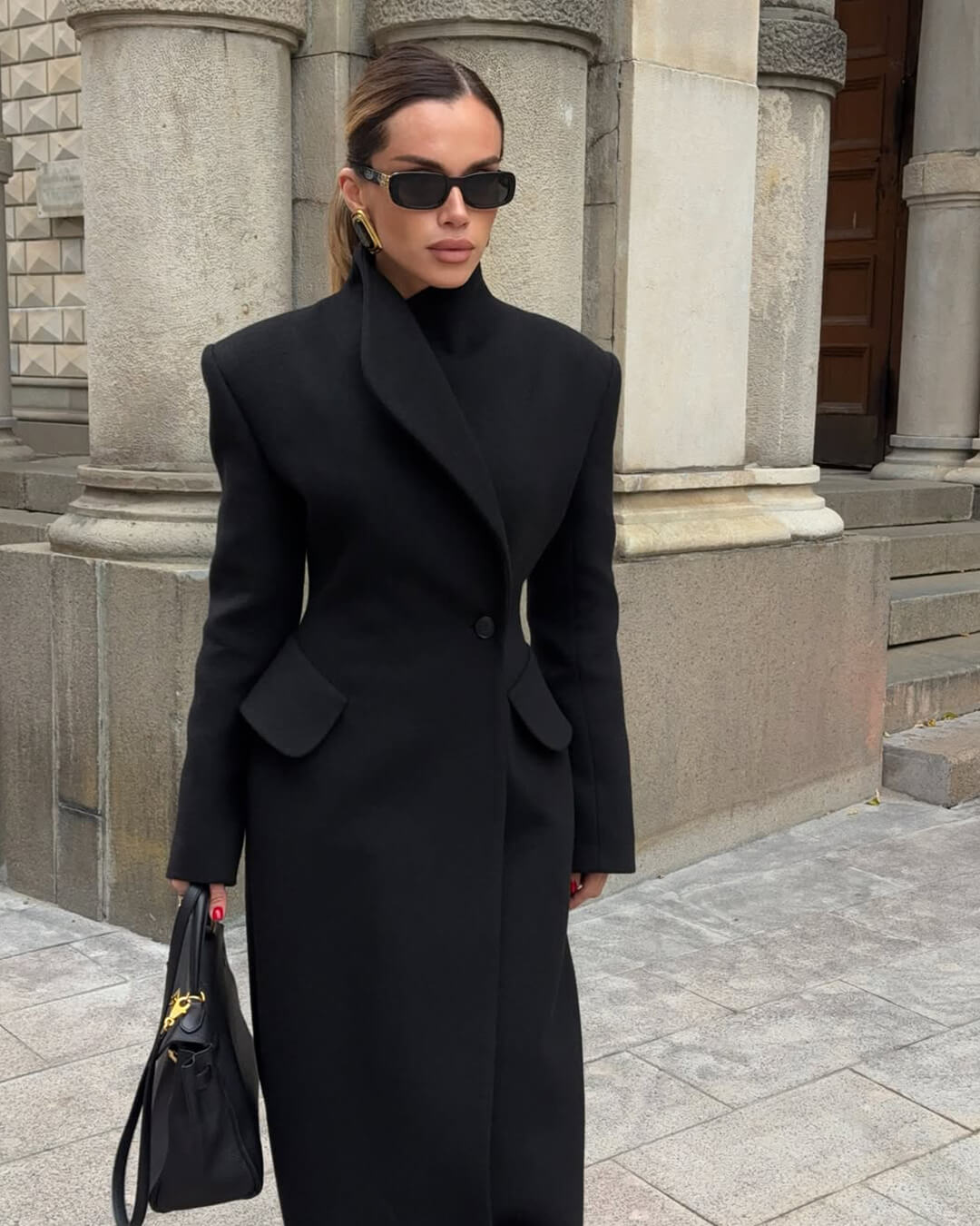 Genevieve Tailored Maxi Coat - Women's Fall and Winter Outerwear - Image 2