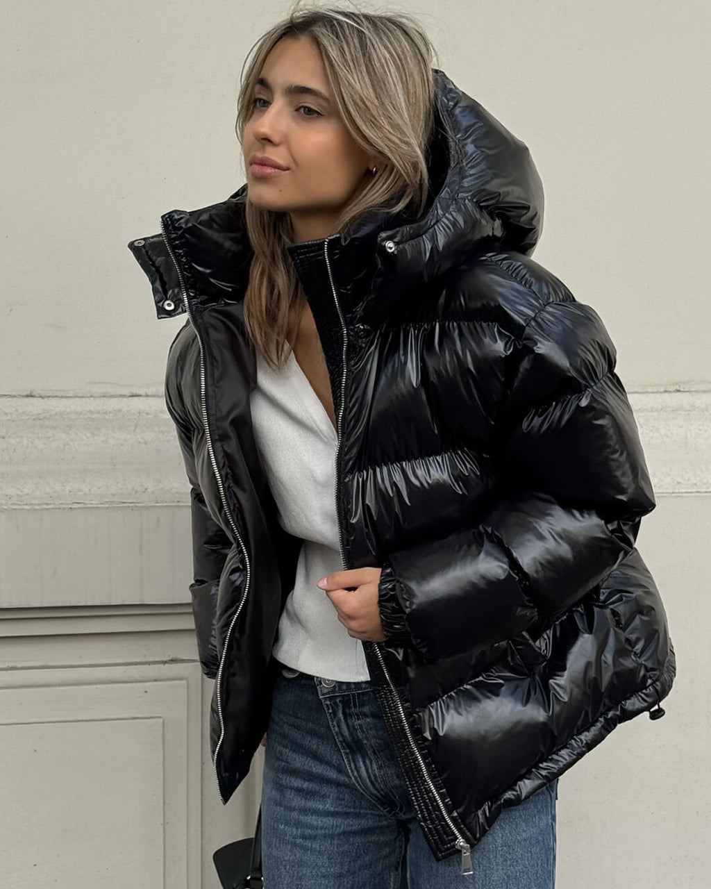 Geraldine Hooded Puffer Jacket - Women's Fall and Winter Outerwear - Image 6