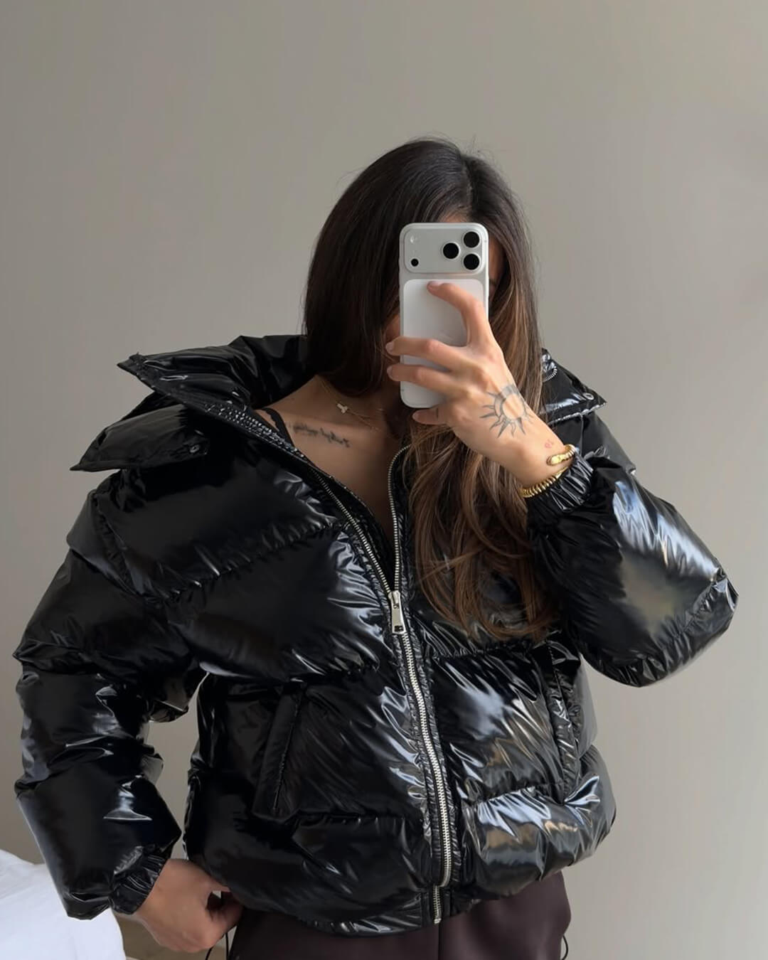 Geraldine Hooded Puffer Jacket - Women's Fall and Winter Outerwear - Image 9