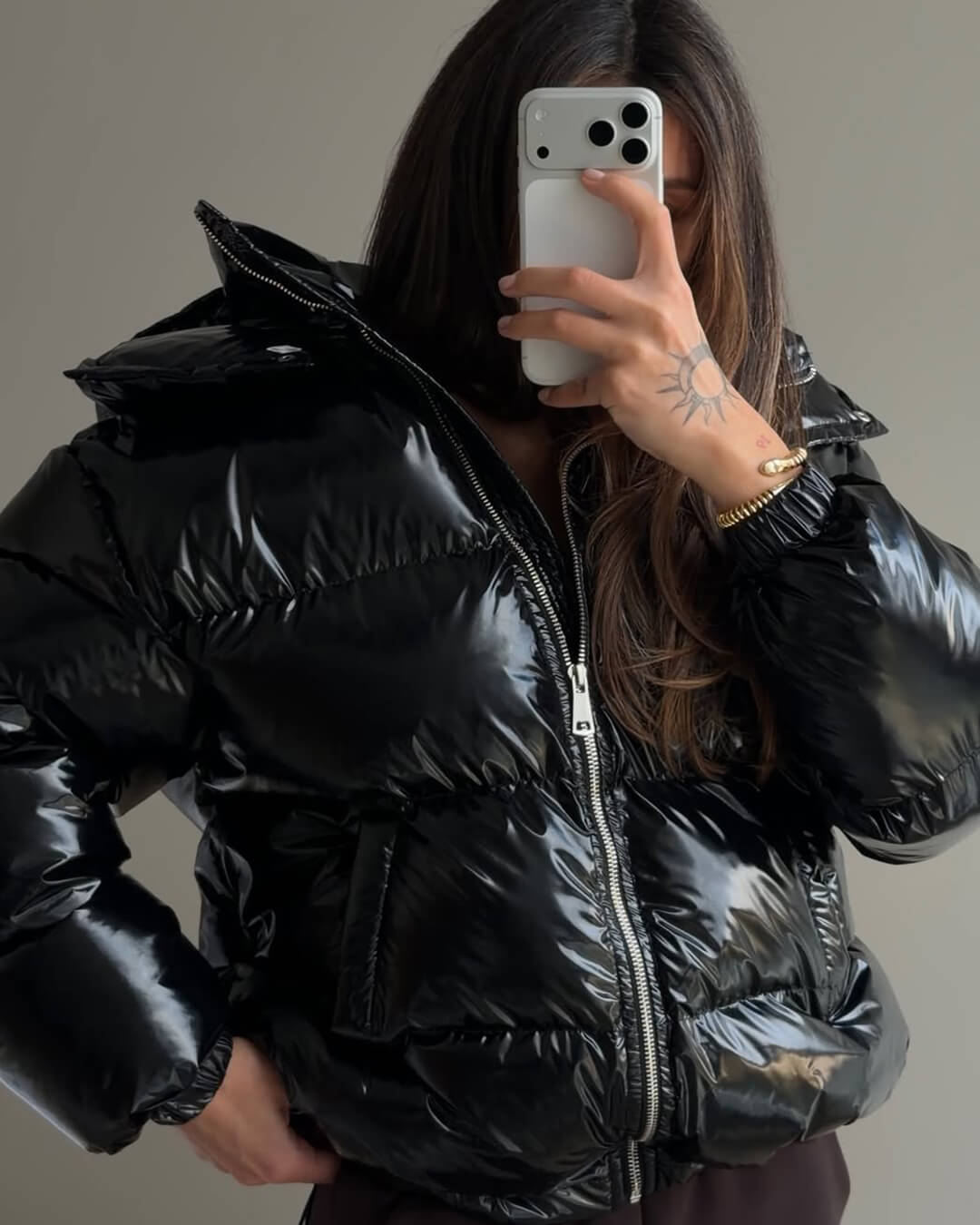 Geraldine Hooded Puffer Jacket - Women's Fall and Winter Outerwear - Image 3