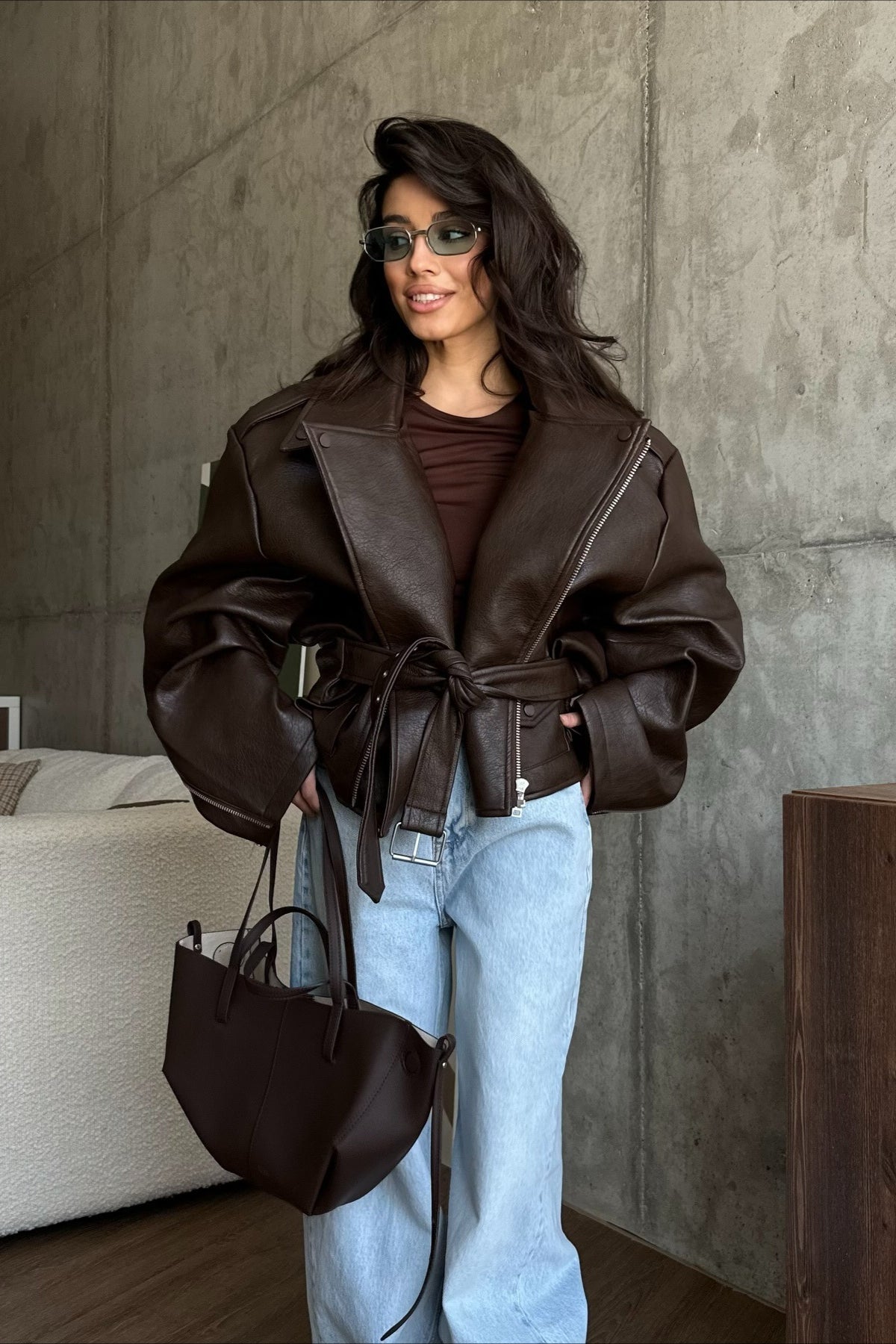 Gertrude Vegan Leather Jacket - Women's Fall and Winter Outerwear - Image 3