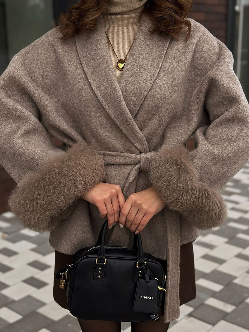 Grace Luxury Faux Fur Coat - Statement Cuff Jacket - Image 19