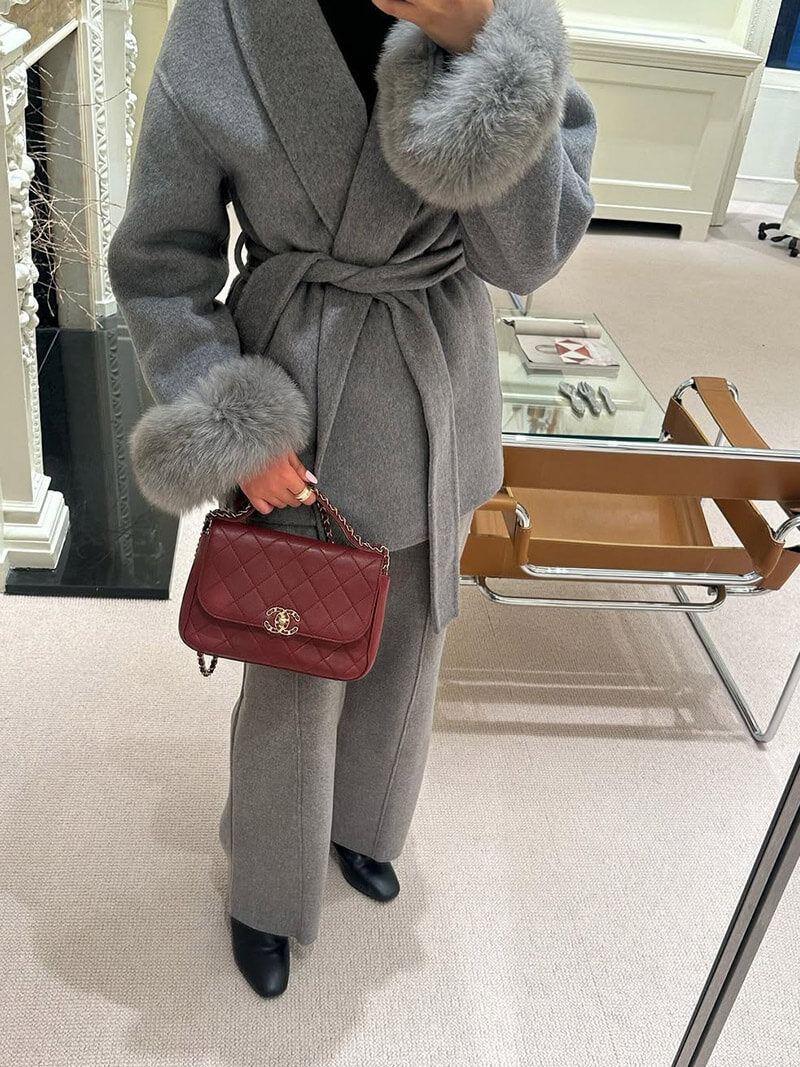 Grace Luxury Faux Fur Coat - Statement Cuff Jacket - Image 3