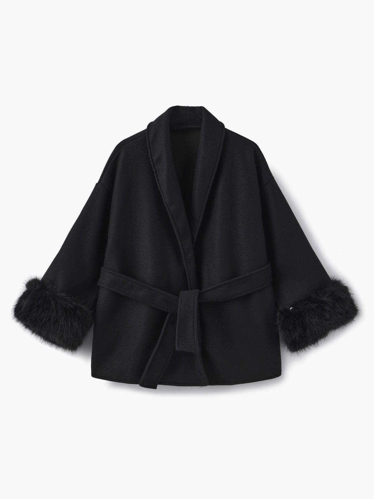 Grace Luxury Faux Fur Coat - Statement Cuff Jacket - Image 7