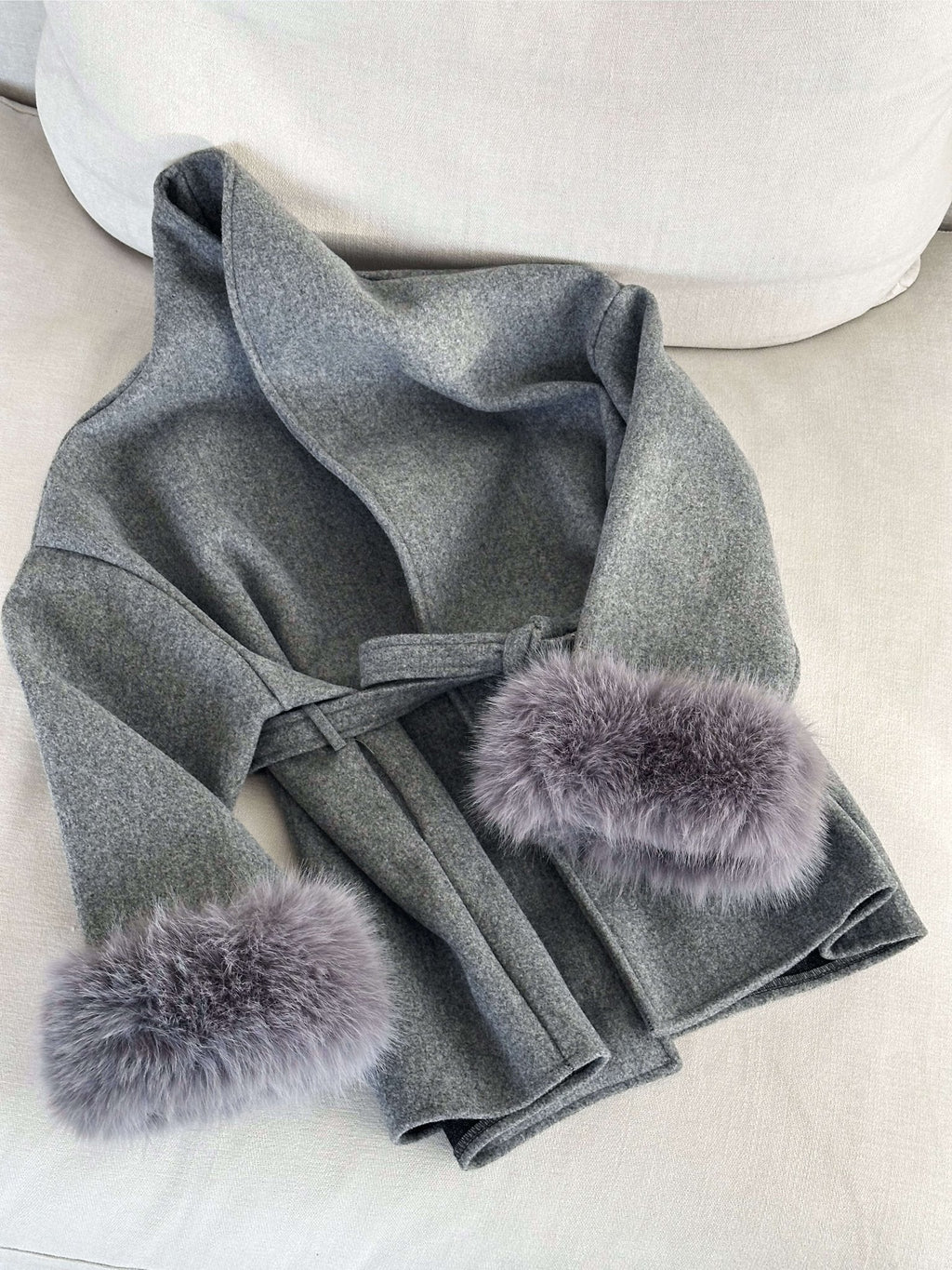 Grace Luxury Faux Fur Coat - Statement Cuff Jacket - Image 5