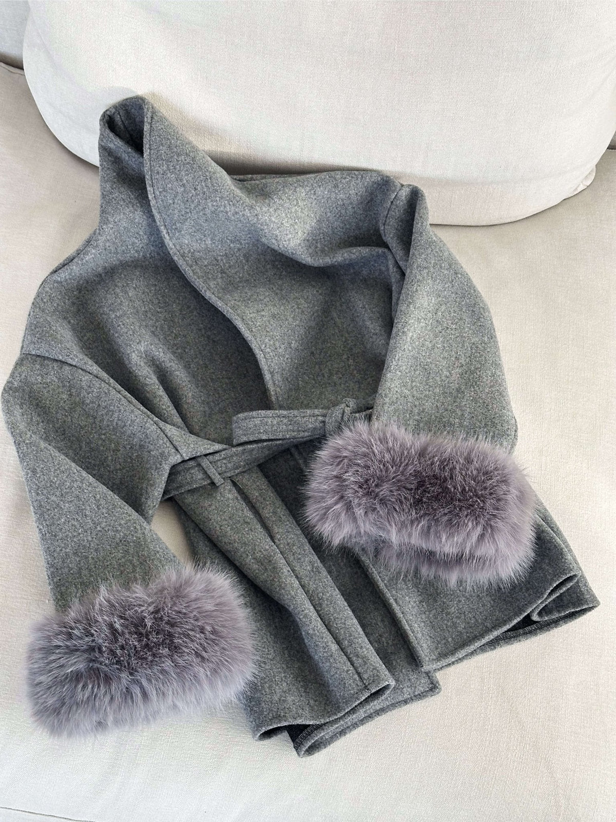 Grace Luxury Faux Fur Coat - Statement Cuff Jacket - Image 5