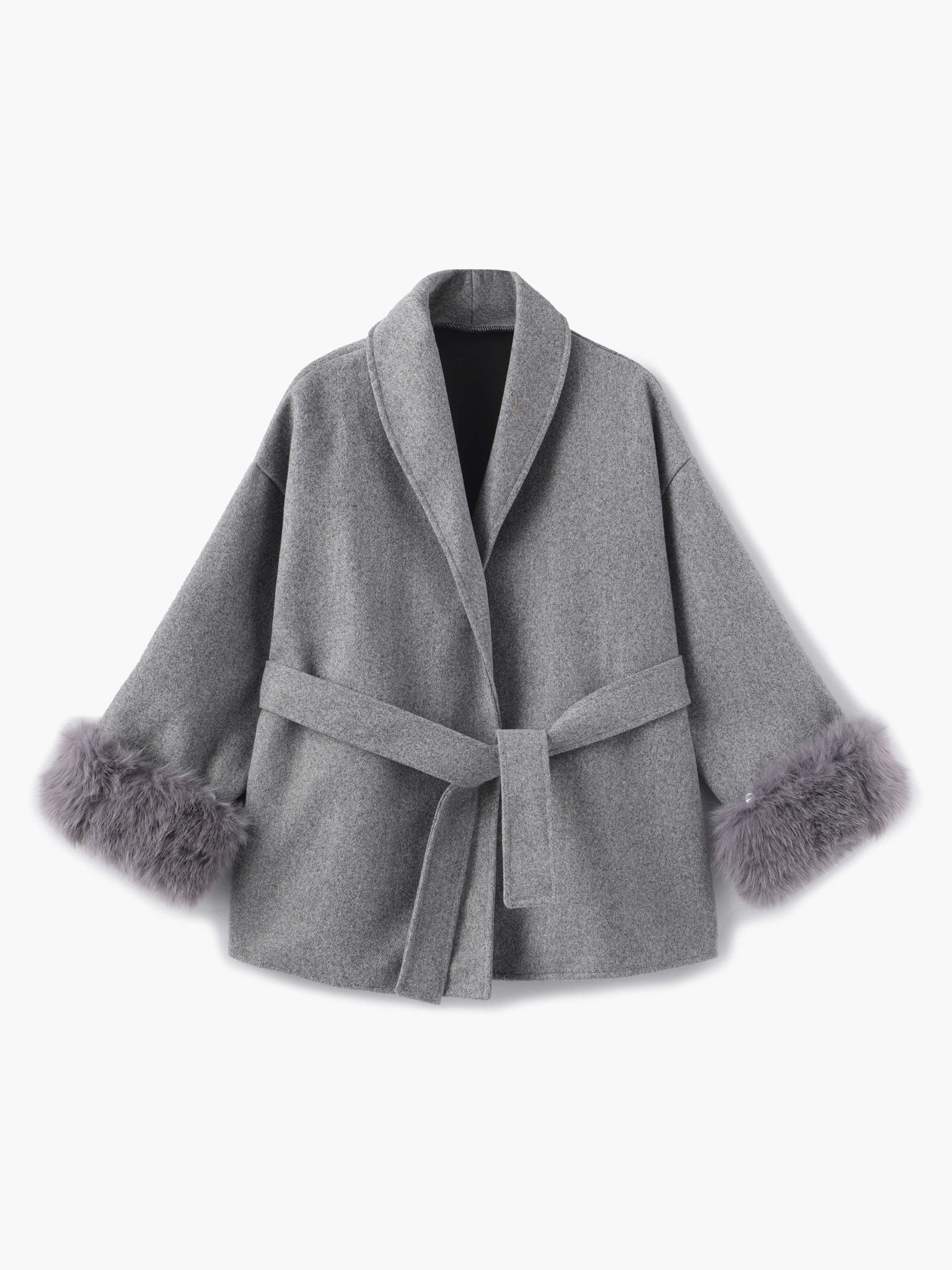 Grace Luxury Faux Fur Coat - Statement Cuff Jacket - Image 6