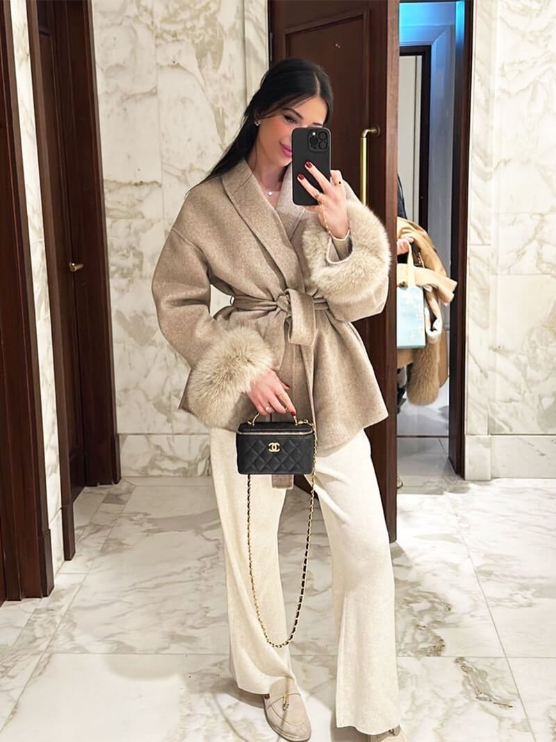 Grace Luxury Faux Fur Coat - Statement Cuff Jacket - Image 14