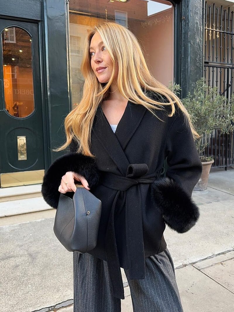Grace Luxury Faux Fur Coat - Statement Cuff Jacket - Image 8