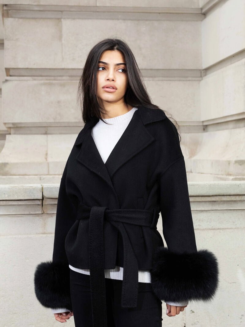 Grace Luxury Faux Fur Coat - Statement Cuff Jacket - Image 11