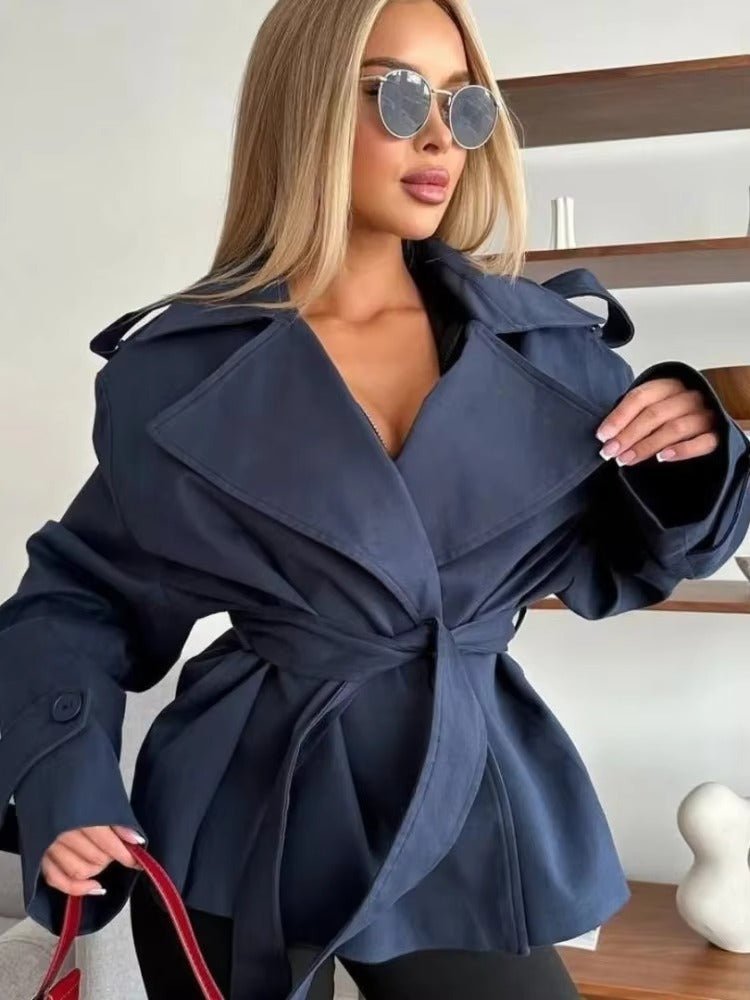 Hailey Crop Trench Coat - Women's Fall and Winter Outerwear