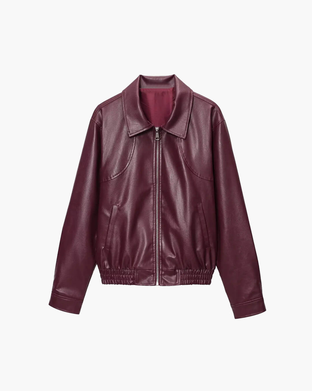 Harper Faux Leather Bomber Jacket - Women's Fall and Winter Outerwear - Image 7