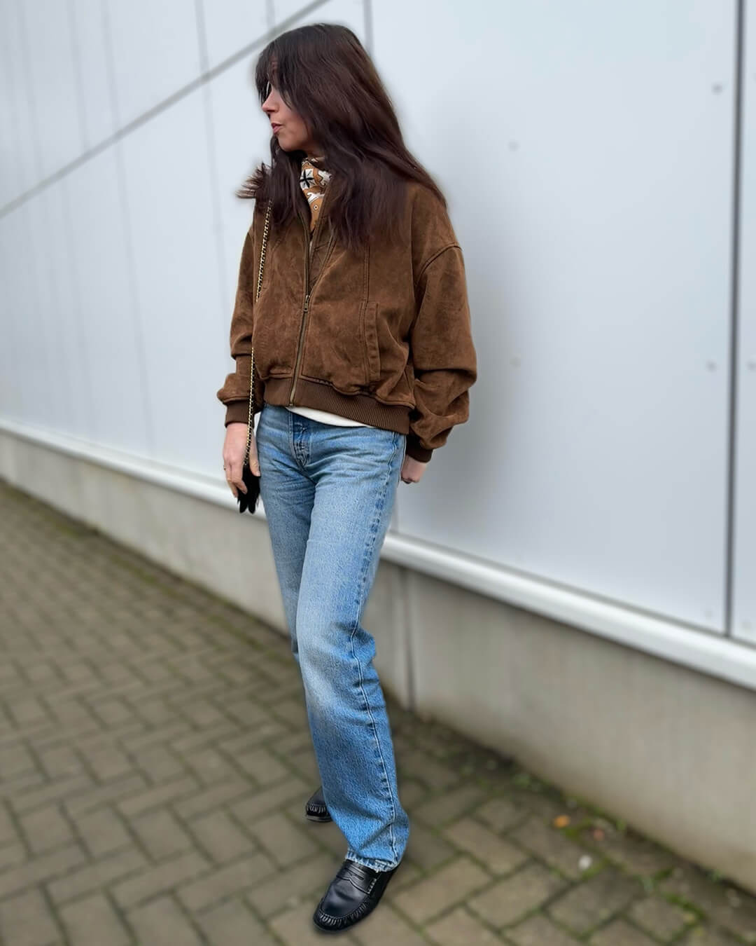 Heather Faux Suede Jacket - Women's Fall and Winter Outerwear - Image 6