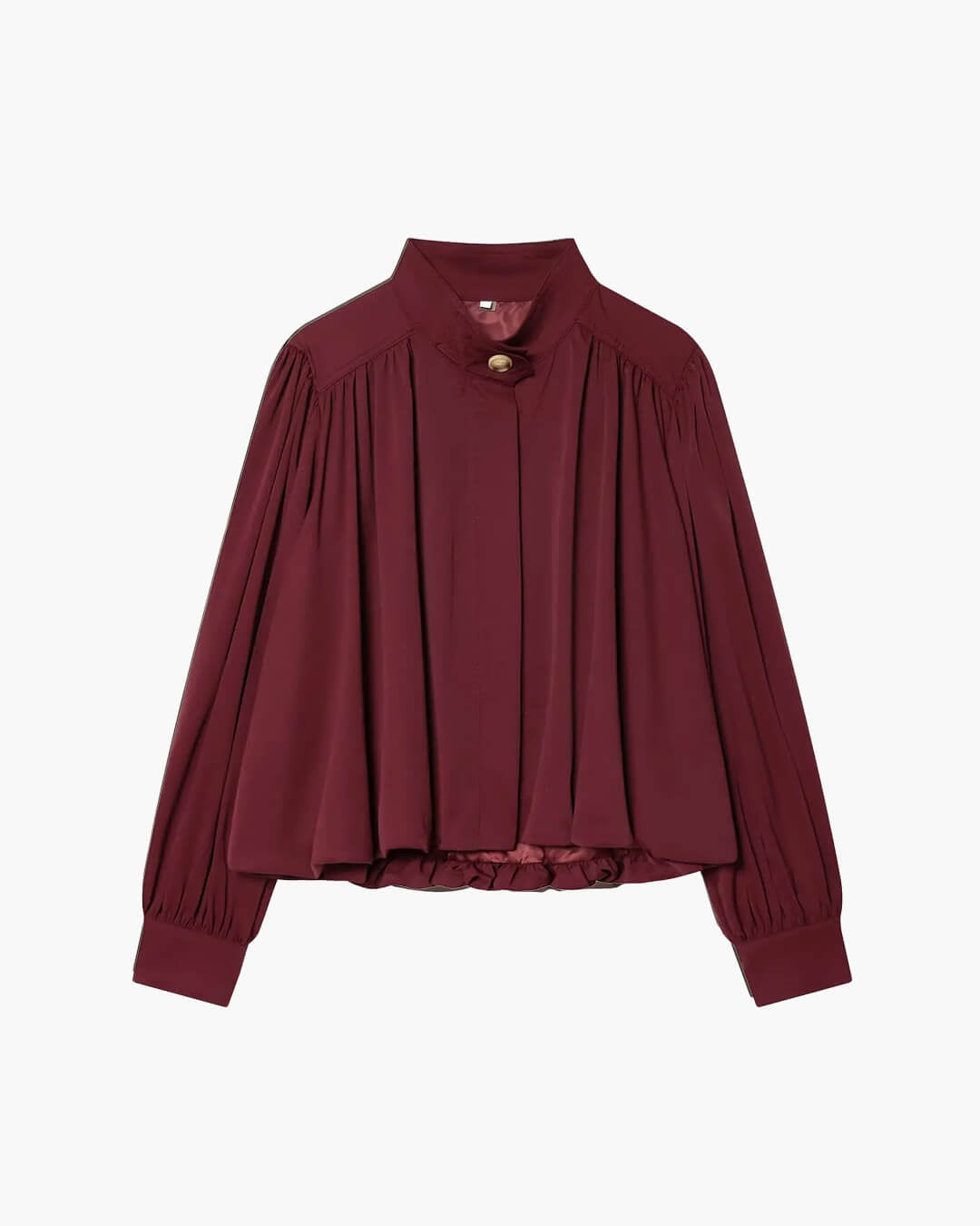 Hilda High Neck Pleated Jacket - Women's Fall and Winter Outerwear - Image 4