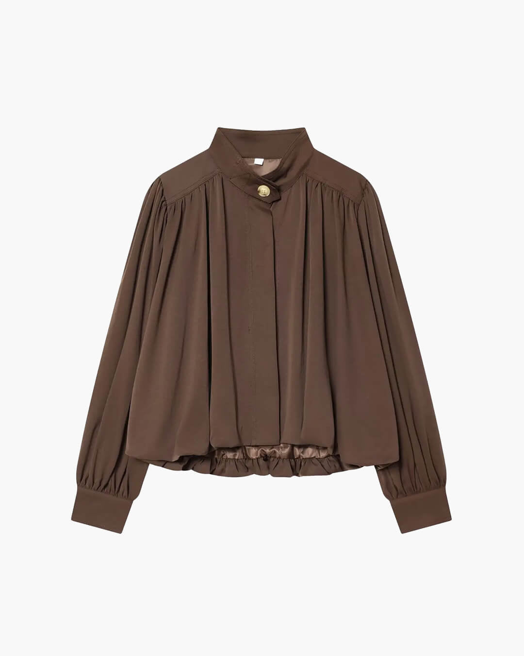 Hilda High Neck Pleated Jacket - Women's Fall and Winter Outerwear - Image 3