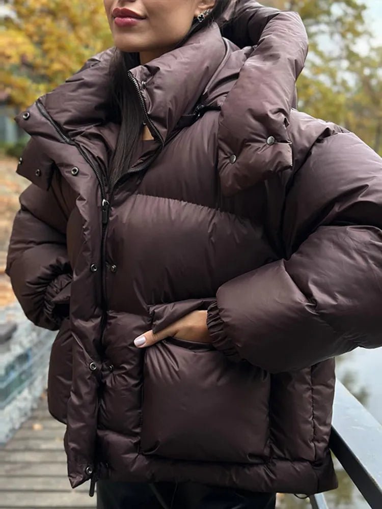 Janine Hooded Puffer Jacket - Women's Fall and Winter Outerwear - Image 4