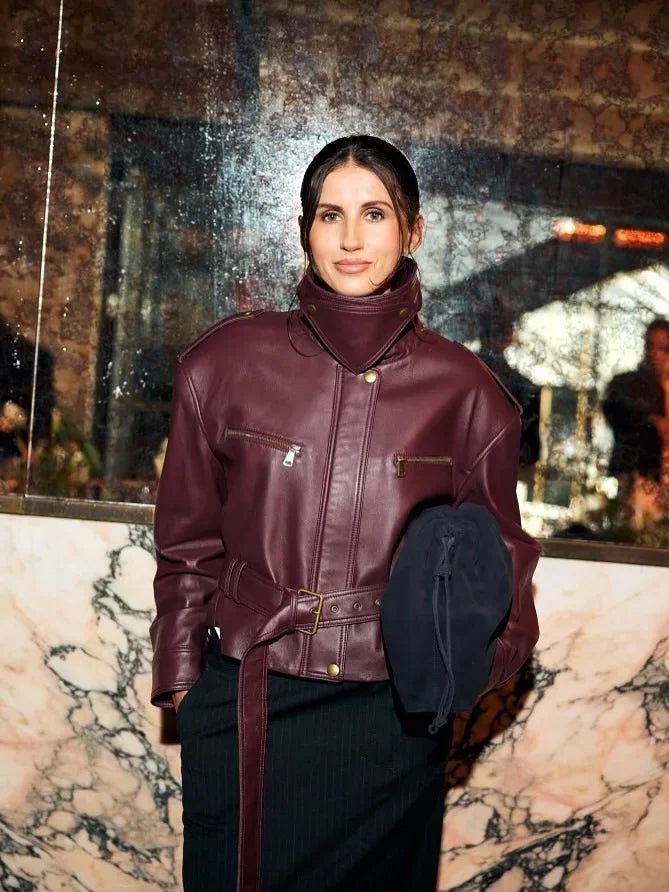 Jaqueline Belted Faux Leather Jacket - Women's Fall and Winter Outerwear - Image 7