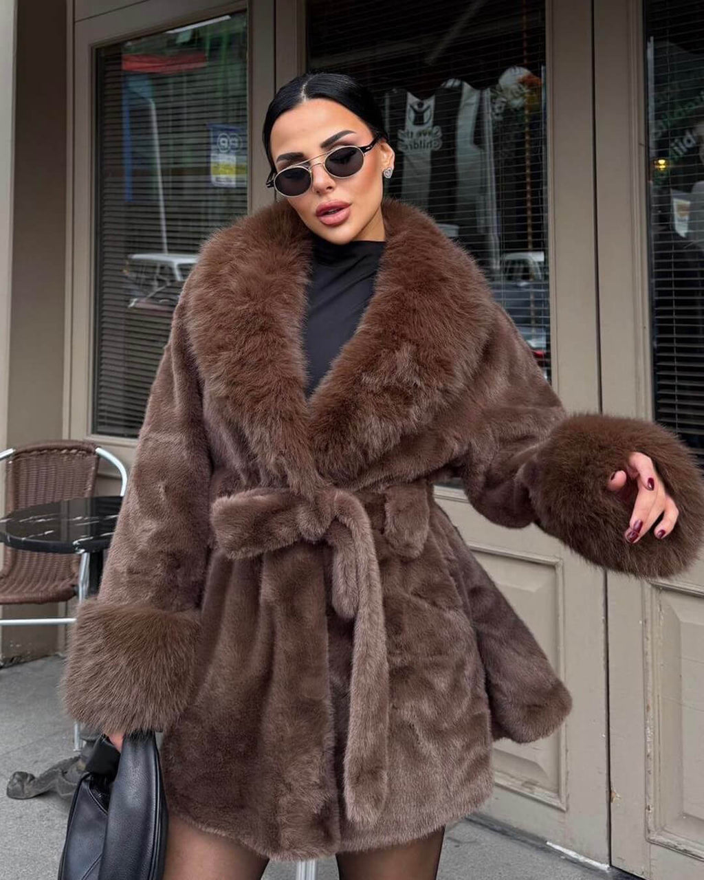 Jessa Faux Fur Trim Coat - Women's Fall and Winter Outerwear
