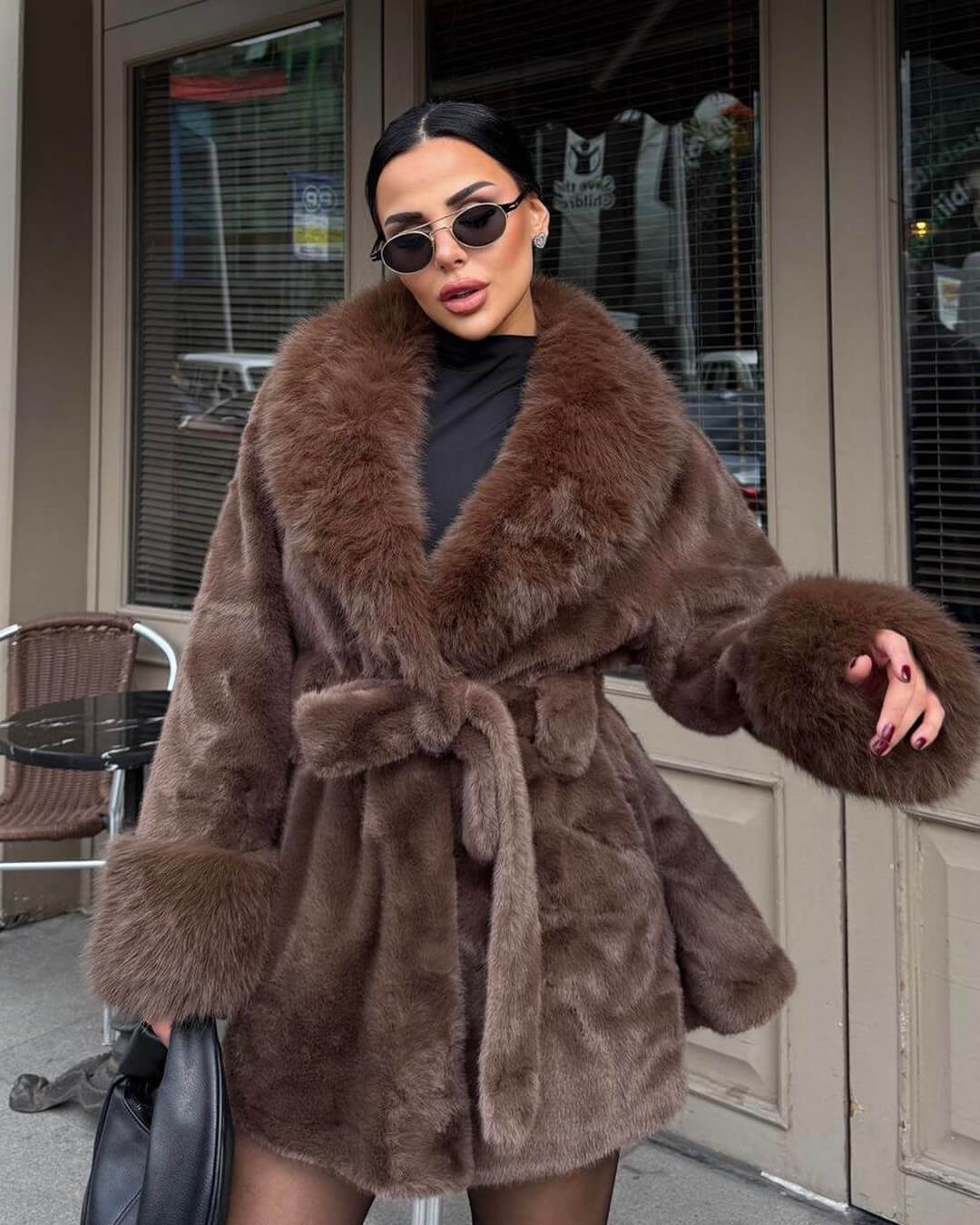 Jessa Faux Fur Trim Coat - Women's Fall and Winter Outerwear