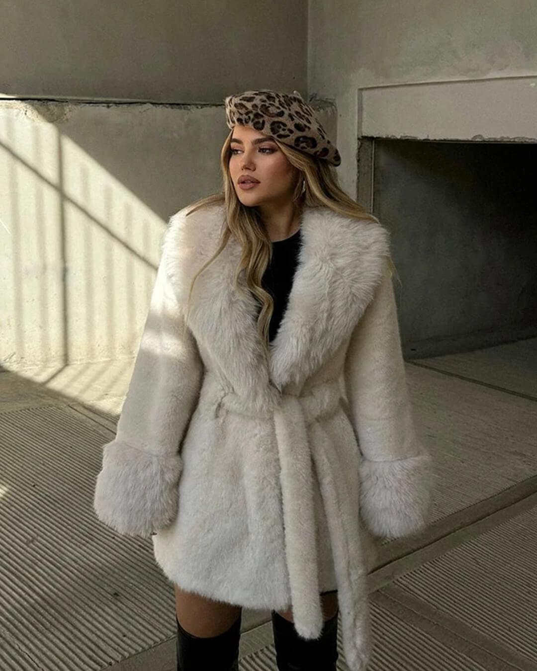 Jessa Faux Fur Trim Coat - Women's Fall and Winter Outerwear - Image 12