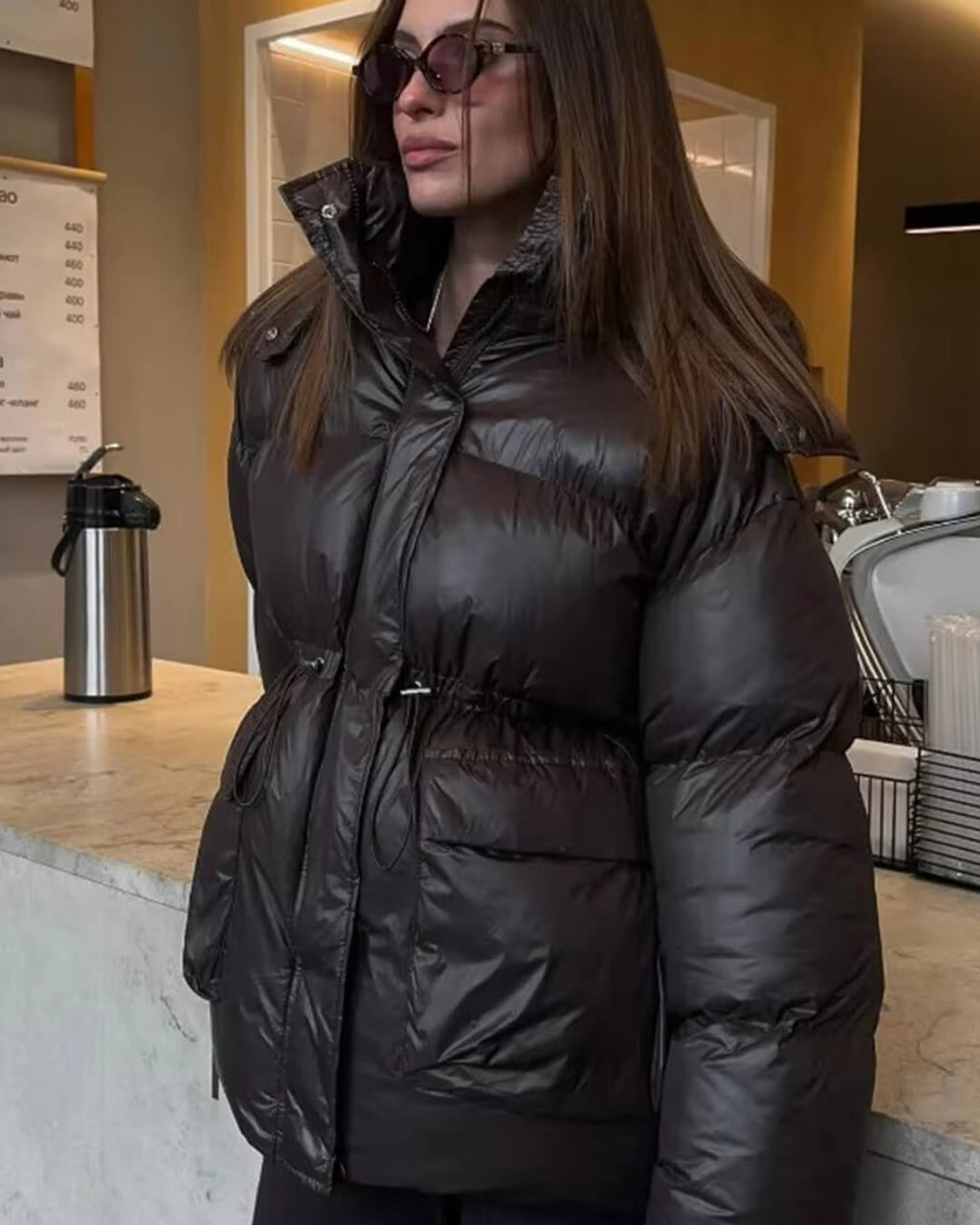 Jillian Glossy Puffer Jacket - Women's Fall and Winter Outerwear - Image 6