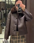Joana Reversible Faux fur Leather Jacket - Women's Fall and Winter Outerwear - Image 6