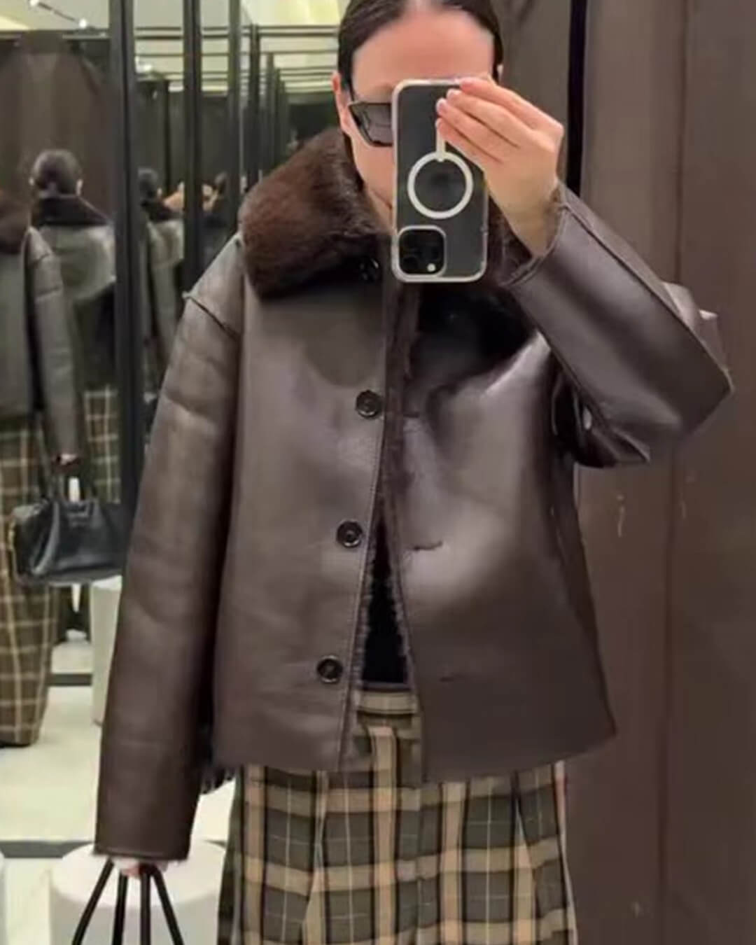 Joana Reversible Faux fur Leather Jacket - Women's Fall and Winter Outerwear - Image 6