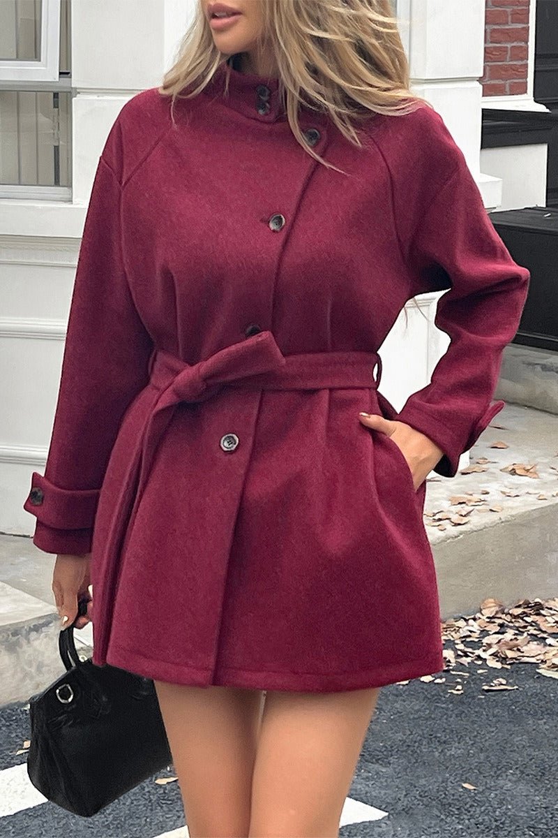 Jolina Belted Sweater Coat - Structured Knit Coat for Everyday Layering - Image 6