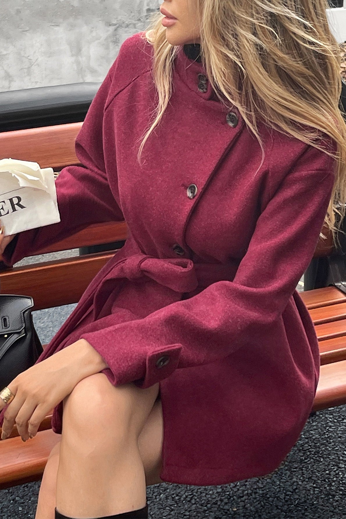 Jolina Belted Sweater Coat - Structured Knit Coat for Everyday Layering - Image 7