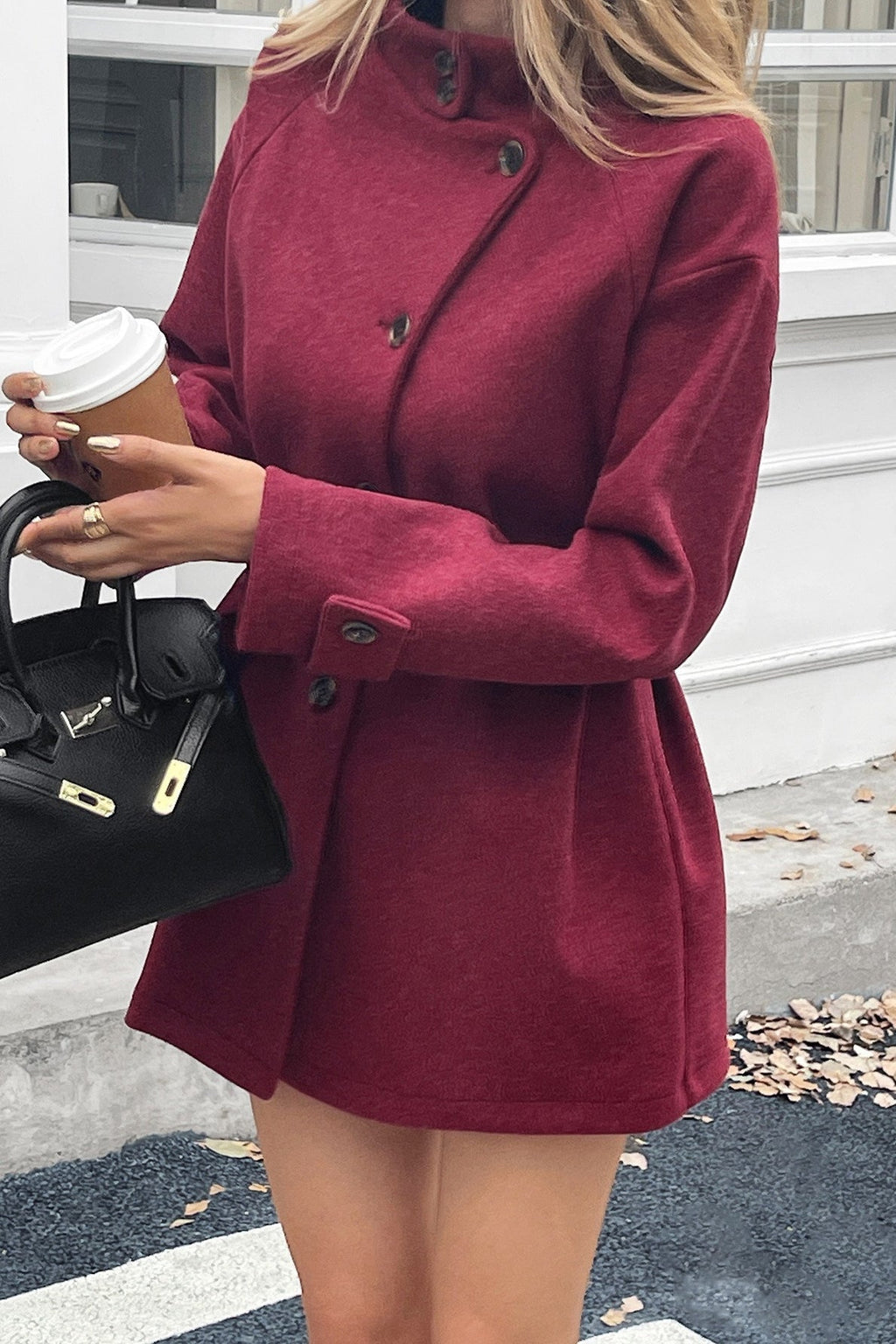 Jolina Belted Sweater Coat - Structured Knit Coat for Everyday Layering - Image 9