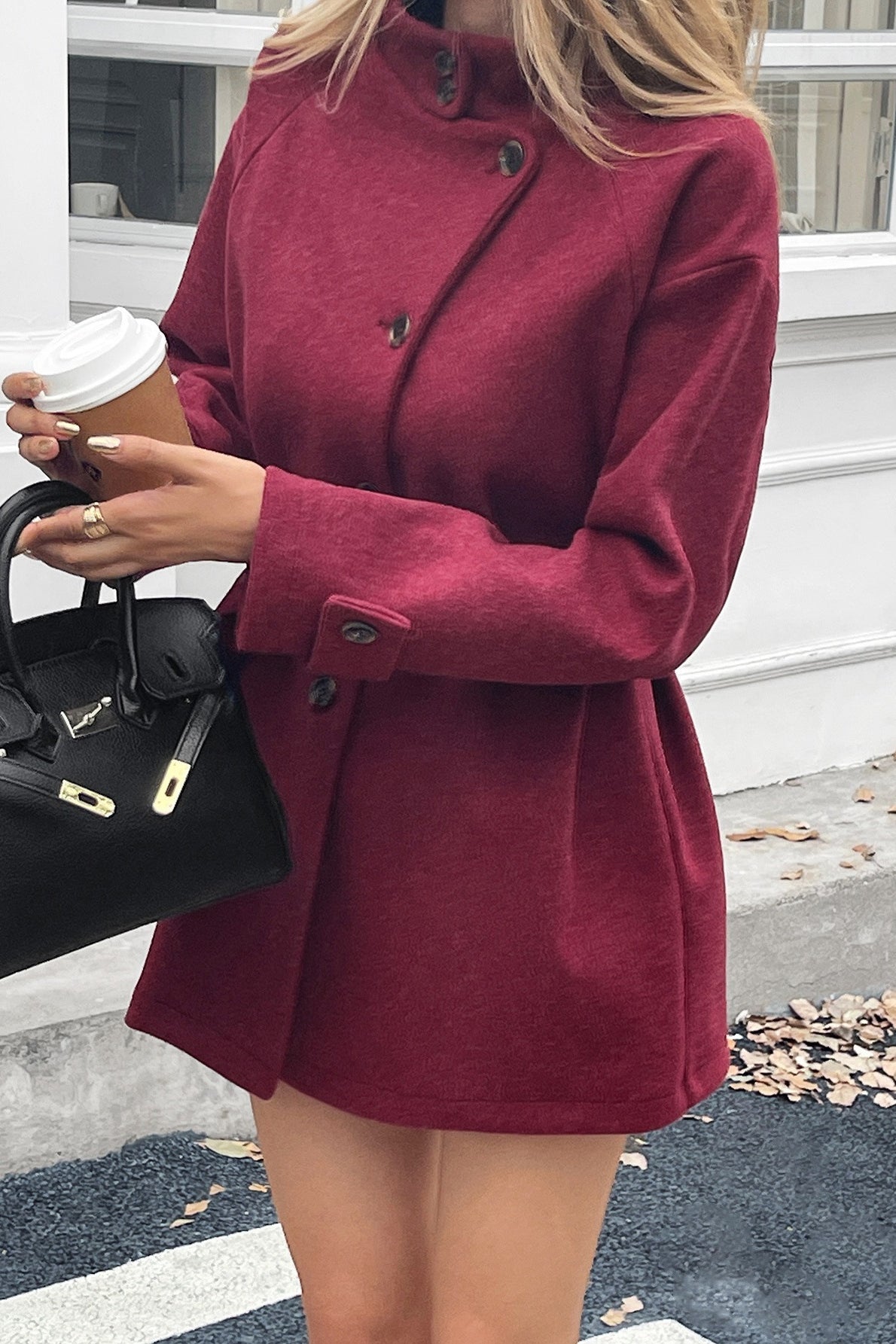 Jolina Belted Sweater Coat - Structured Knit Coat for Everyday Layering - Image 9