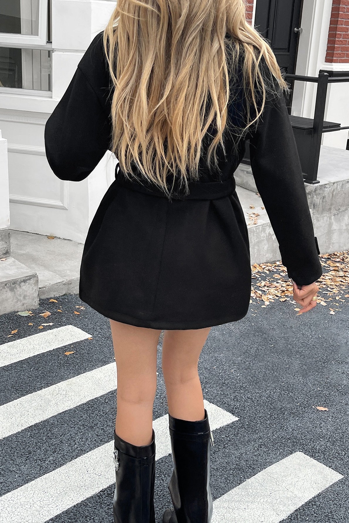 Jolina Belted Sweater Coat - Structured Knit Coat for Everyday Layering - Image 4