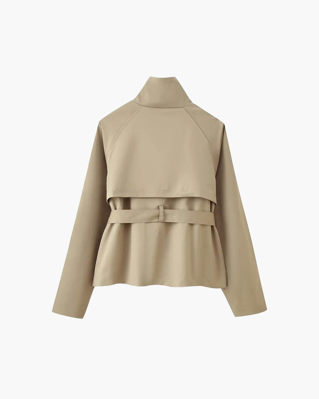 Kara Stand Collar Crop Trenchcoat - Women's Fall and Winter Outerwear - Image 6