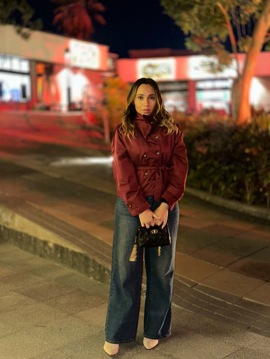 Kara Stand Collar Crop Trenchcoat - Women's Fall and Winter Outerwear - Image 25